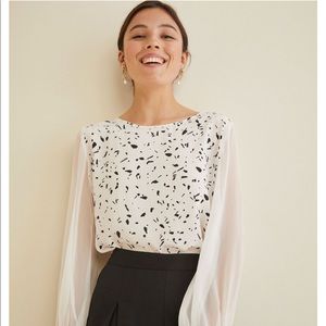 NWT Amour Vert Joyce Blouse in Mont Blanc size M